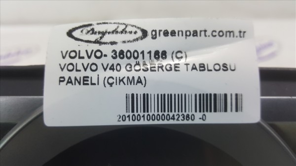 VOLVO V40 GÖSERGE TABLOSU PANELİ (ÇIKMA)