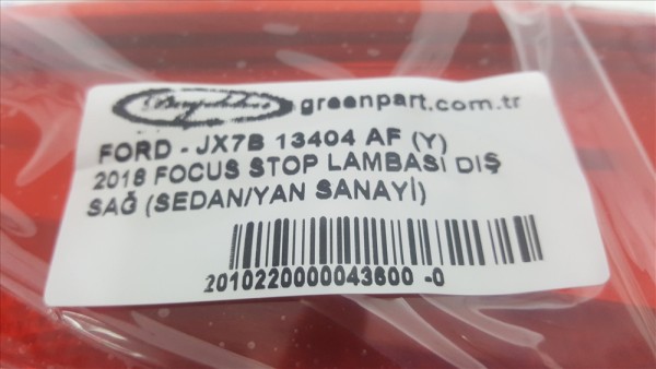2018 FOCUS STOP LAMBASI DIŞ SAĞ (SEDAN/YAN SANAYİ)