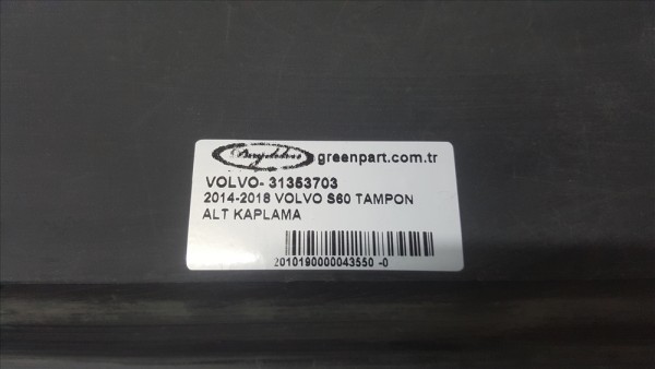 2014-2018 VOLVO S60 TAMPON ALT KAPLAMA