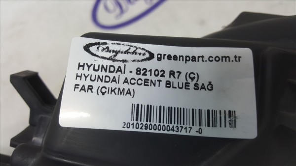 HYUNDAİ ACCENT BLUE SAĞ FAR (LEDLİ/ÇIKMA)