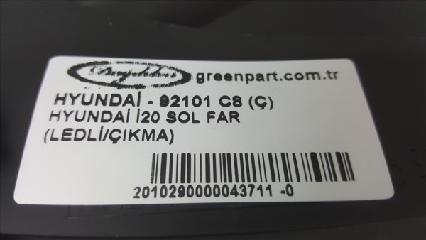 HYUNDAİ İ20 SOL FAR (LEDLİ/ÇIKMA)