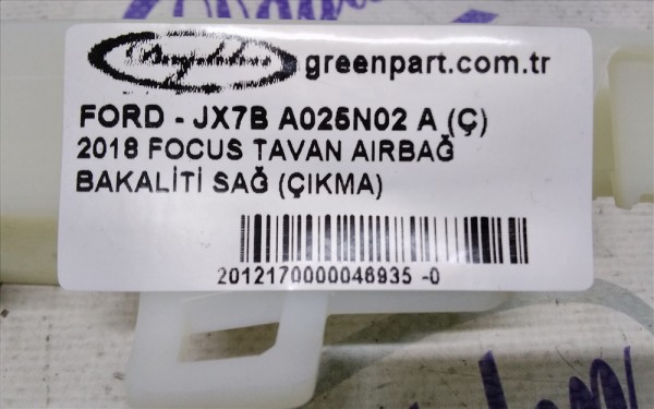 2018 FOCUS TAVAN AIRBAĞ BAKALİTİ SAĞ (ÇIKMA)