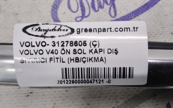 VOLVO V40 ÖN SOL KAPI DIŞ SIYIRICI FİTİL (HB/ÇIKMA)