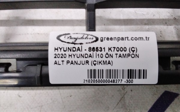 2020 HYUNDAİ İ10 ÖN TAMPON ALT PANJUR (ÇIKMA)