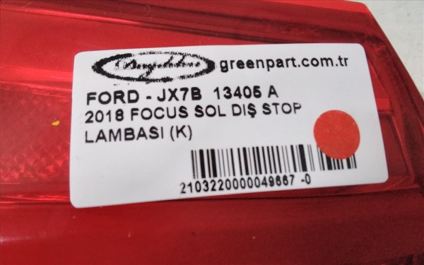 2018 FOCUS SOL DIŞ STOP LAMBASI (LEDLİ/HASARLI)
