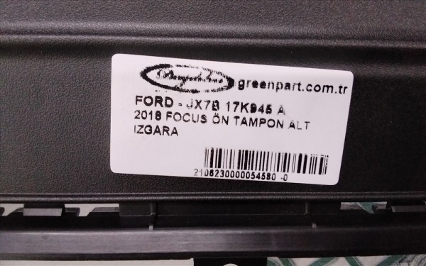 2018 FOCUS ÖN TAMPON ALT IZGARA