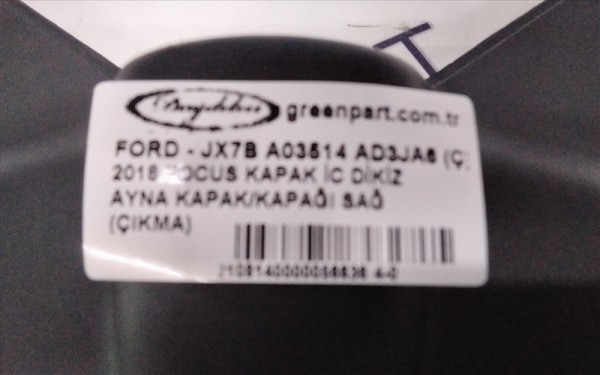 2018 FOCUS KAPAK İC DİKİZ AYNA KAPAK/KAPAĞI SAĞ (ÇIKMA)