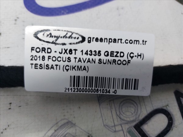 2018 FOCUS TAVAN SUNROOF TESİSATI (ÇIKMA)
