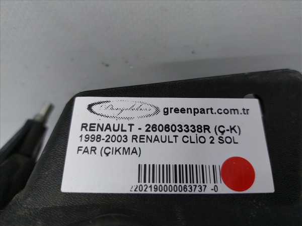 1998-2003 RENAULT CLİO 2 SOL FAR (ÇIKMA)