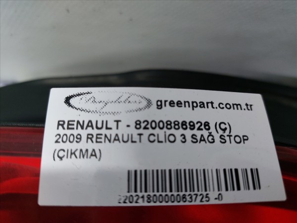 2009 RENAULT CLİO 3 SAĞ STOP (ÇIKMA)