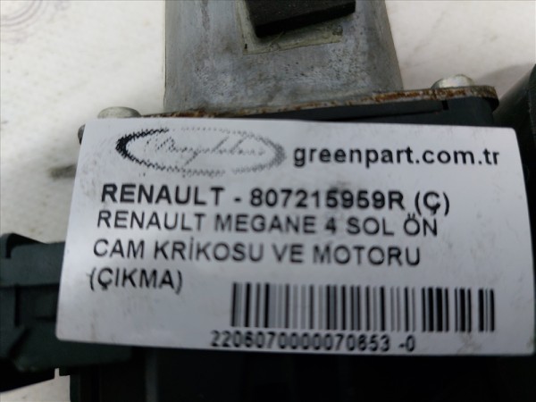 RENAULT MEGANE 4 SOL ÖN CAM KRİKOSU VE MOTORU (ÇIKMA)