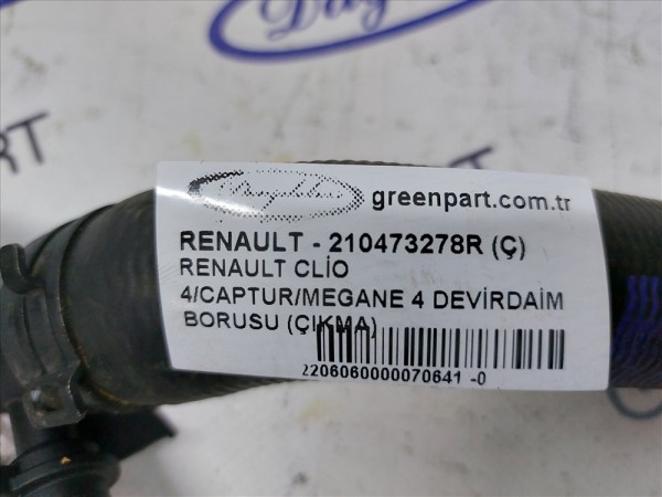 RENAULT CLİO 4/CAPTUR/MEGANE 4 DEVİRDAİM BORUSU (ÇIKMA)