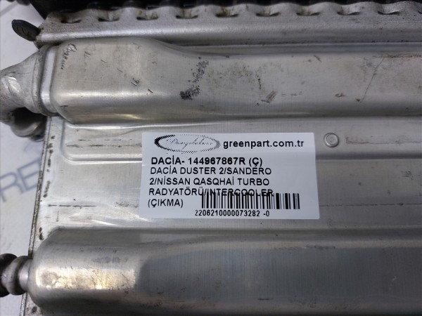 DACİA DUSTER 2/SANDERO 2/NİSSAN QASQHAİ TURBO RADYATÖRÜ/INTERCOOLER (ÇIKMA)