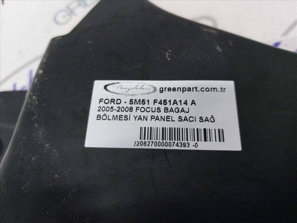 2005-2008 FOCUS BAGAJ BÖLMESİ YAN PANEL SACI SAĞ