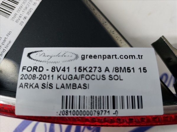 2008-2011 KUGA/FOCUS SOL ARKA SİS LAMBASI 