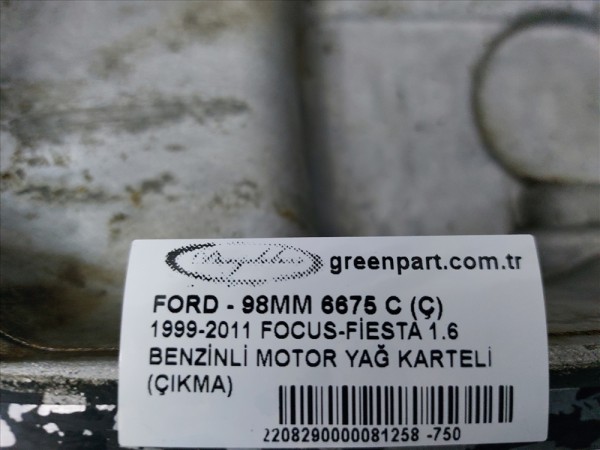 1999-2011 FOCUS-FİESTA 1.6 BENZİNLİ MOTOR YAĞ KARTELİ (ÇIKMA)