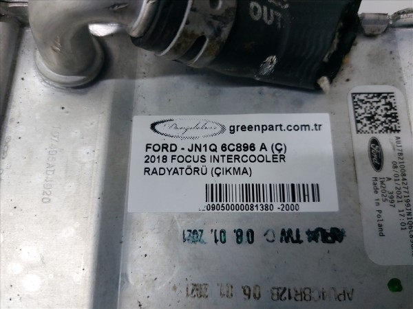 2018 FOCUS INTERCOOLER RADYATÖRÜ (ÇIKMA/1.5 DİZEL)