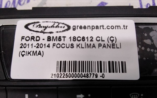 2011-2014 FOCUS KLİMA PANELİ (ÇIKMA)