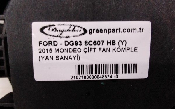 2015 MONDEO ÇİFT FAN KOMPLE (YAN SANAYİ)