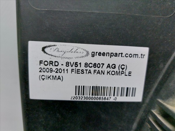 2009-2011 FİESTA FAN KOMPLE BENZİNLİ (ÇIKMA)