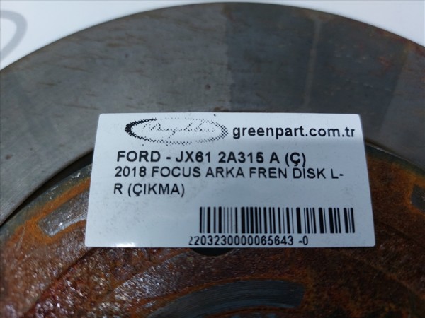 2018 FOCUS ARKA FREN DİSK L-R (ÇIKMA)