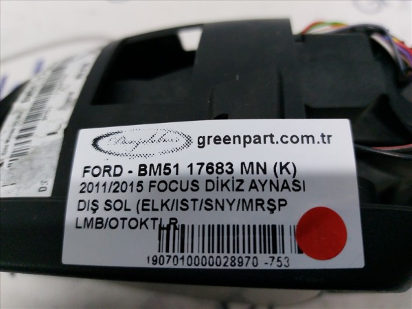 2011/2015 FOCUS DİKİZ AYNASI DIŞ SOL (ELK/IST/SNY/MRŞP LMB/OTOKTLR