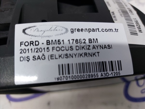 2011/2015 FOCUS DİKİZ AYNASI DIŞ SAĞ (ELK/SNY/KRNKT