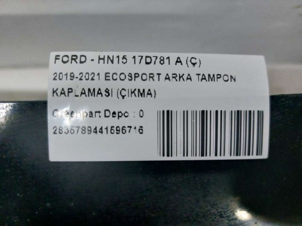 2019-2021 ECOSPORT ARKA TAMPON KAPLAMASI (ÇIKMA)