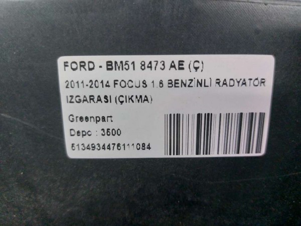 2011-2014 FOCUS 1.6 BENZİNLİ RADYATÖR IZGARASI (ÇIKMA)