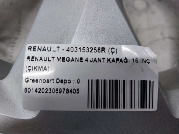 RENAULT MEGANE 4 JANT KAPAĞI 16 İNÇ (ÇIKMA)