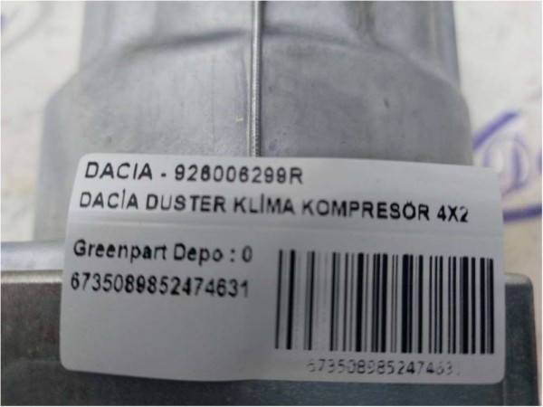 DACİA DUSTER KLİMA KOMPRESÖR 4X2