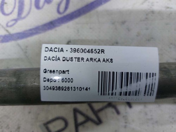 DACİA DUSTER ARKA AKS