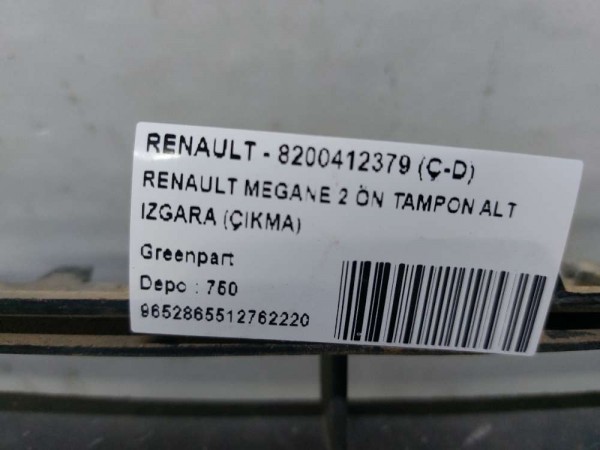 RENAULT MEGANE 2 ÖN TAMPON ALT IZGARA (ÇIKMA)