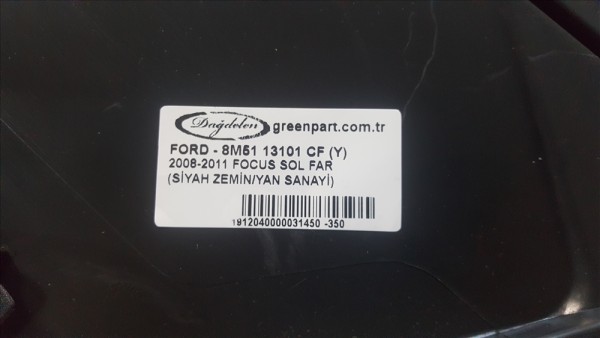 2008-2011 FOCUS SOL FAR (SİYAH ZEMİN/YAN SANAYİ)