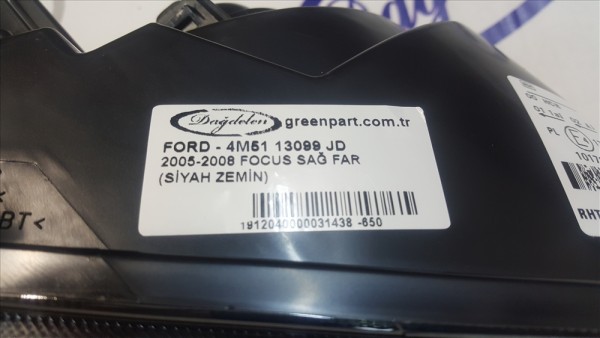 2005-2008 FOCUS SAĞ FAR (SİYAH ZEMİN)