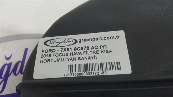 2018- Ford Focus Hava Filtre Hortumu - JX61 9C676 AC